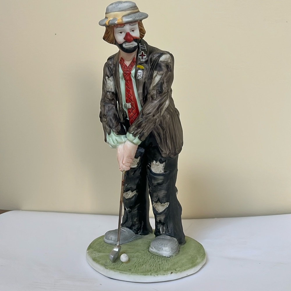 Emmett Kelly Jr. clown collectible Flambro figurine golfer